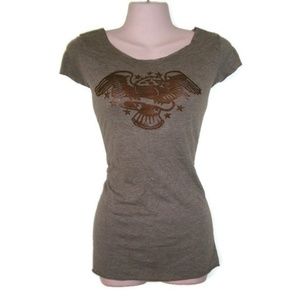 patriotic brown american eagle retro t-shirt small